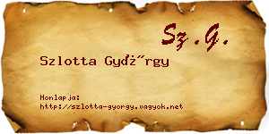 Szlotta György névjegykártya